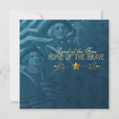 Invitations vintage Blue 4 juillet (Devant)