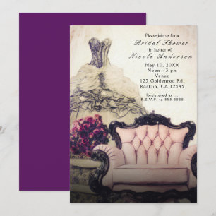 Invitations vintage Chic Elegant Douche nuptiale