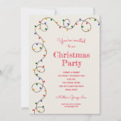 Invitations Vintage Christmas Light Strand Holiday (Devant)