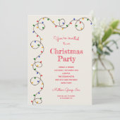 Invitations Vintage Christmas Light Strand Holiday (Debout devant)