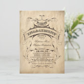 Invitations vintage Elegant Engagement Party (Debout devant)