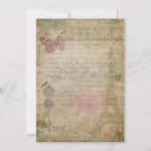 Invitations vintage Paris Chic Wedding Party (Dos)