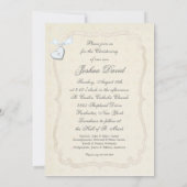 Invitations vintage Pastel Photo Christening (Dos)