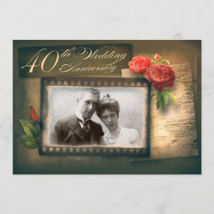 invitations vintage pour les 40 ans de mariage