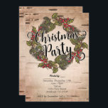 Invitations vintage Rustic Birch Christmas Party<br><div class="desc">Invitations vintage Rustic Birch Christmas Party.</div>