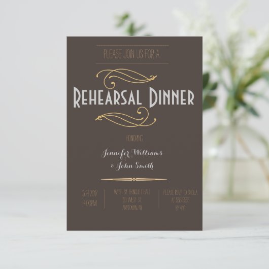 Invitations vintage Rustic Rehearsà (Debout devant)