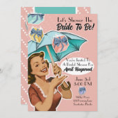 Invitations vintage Umbrella Style ShowParty (Devant / Derrière)