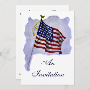 Invitations vintage US Flag Custom Party