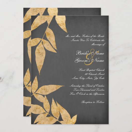 Invitations Vintage Wedding (Devant / Derrière)