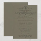Invitations Vintage Wedding De Luxe Simple (Devant / Derrière)