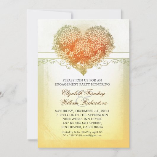 invitations vintages à des parties à l'engagement (Devant)