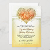 invitations vintages à des parties à l'engagement (Devant / Derrière)