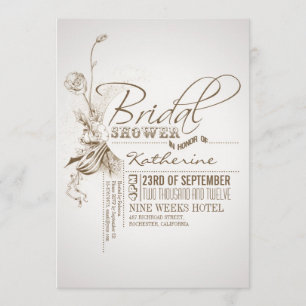Invitations vintages à la douche nuptiale