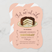 Invitations vintages à la fête du gâteau d'anniver (Devant / Derrière)