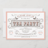 Invitations vintages à Tea Party (Devant)