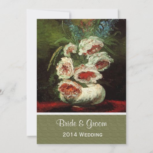 Invitations vintages à un mariage fleuri. (Dos)