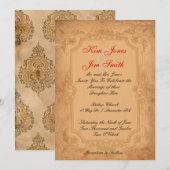 Invitations vintages à un mariage motif (Devant / Derrière)