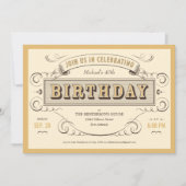 Invitations vintages classiques d'anniversaire (Devant)