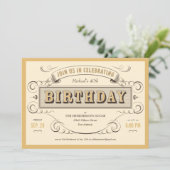 Invitations vintages classiques d'anniversaire (Debout devant)