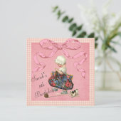 Invitations vintages d'anniversaire de ruban de (Debout devant)