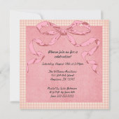 Invitations vintages d'anniversaire de ruban de (Dos)