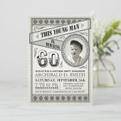 Invitations vintages d'anniversaire d'étape (Debout devant)