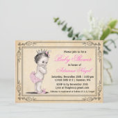 Invitations vintages de baby shower de princesse (Debout devant)