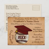 Invitations Vintages de BASEBALL PERSONNALISÉES (Devant / Derrière)