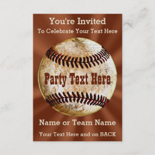 Invitations Vintages de baseball, VOTRE TEXTE