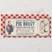 Invitations Vintages de billets rôtis au porc (Devant / Derrière)