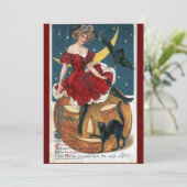 Invitations vintages de citrouille de Halloween (Debout devant)