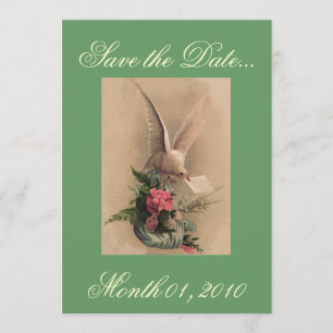 Invitations vintages de colombe et de fleurs
