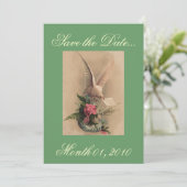 Invitations vintages de colombe et de fleurs (Debout devant)