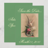 Invitations vintages de colombe et de fleurs (Devant / Derrière)