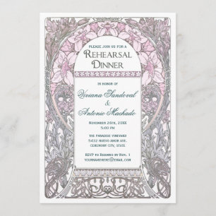 Invitations vintages de dîner de répétition V