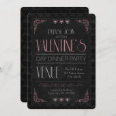 Invitations vintages de dîner de Saint-Valentin (Devant / Derrière)