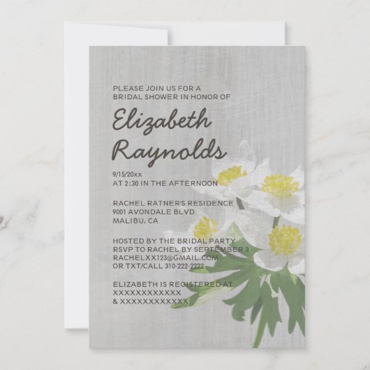 Invitations vintages de douche nuptiale (Devant)
