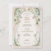 Invitations vintages de douche nuptiale Art Nouvea (Devant)