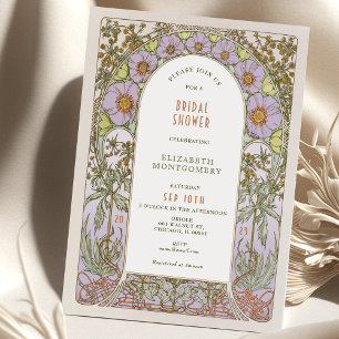 Invitations vintages de douche nuptiale Art Nouvea