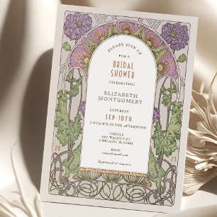 Invitations vintages de douche nuptiale Art Nouvea