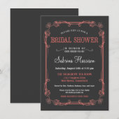 Invitations vintages de douche nuptiale Chalkboard (Devant / Derrière)