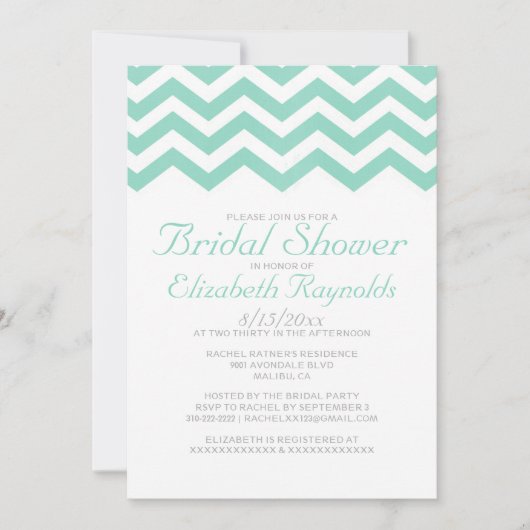 Invitations vintages de douche nuptiale Chevron (Devant)
