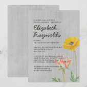 Invitations vintages de douche nuptiale Ranunculus (Devant / Derrière)