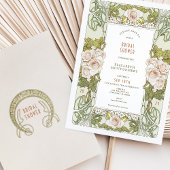 Invitations vintages de douche nuptiale Rose Art N