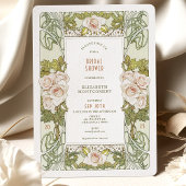 Invitations vintages de douche nuptiale Rose Art N