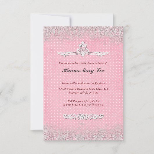 Invitations vintages de douche pour bébé (Devant)