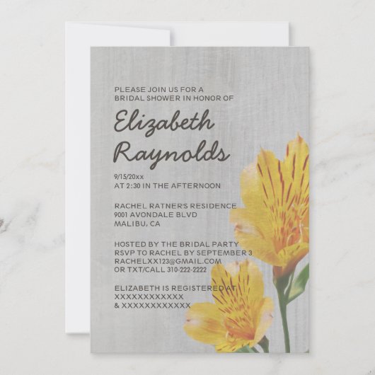Invitations vintages de douches nuptiales péruvien (Devant)
