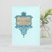Invitations vintages de fantaisie de mariage (Debout devant)