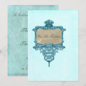 Invitations vintages de fantaisie de mariage (Devant / Derrière)