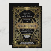 Invitations vintages de Fête de la mariée d'art (Devant / Derrière)